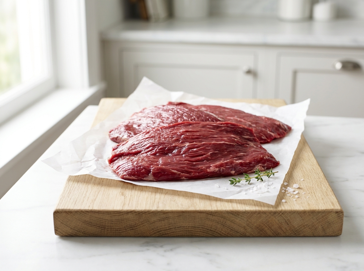 Biftecks de bavette d'Aloyau halal, hors du pack