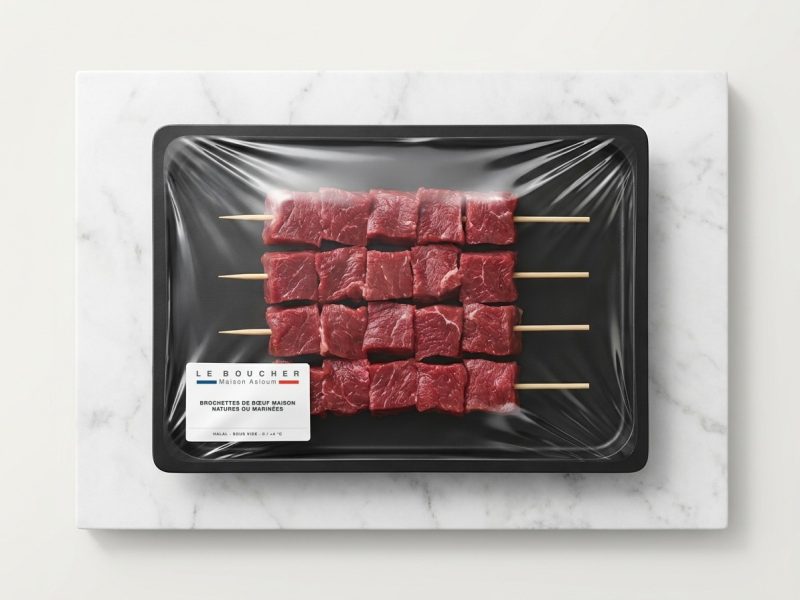 Brochettes de bœuf Maison natures ou marinées halal sous vide