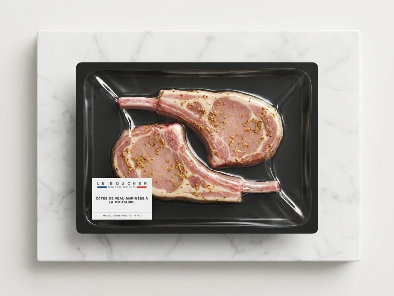 Côtes de Veau marinées à la moutarde halal sous vide