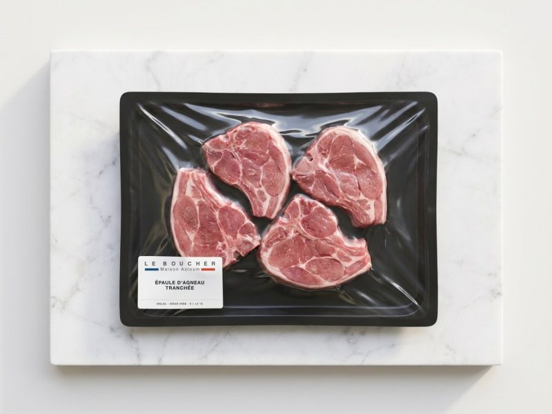 Épaule d'agneau tranchée halal sous vide