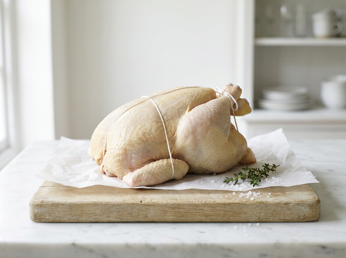 Poulet fermier halal, hors du pack