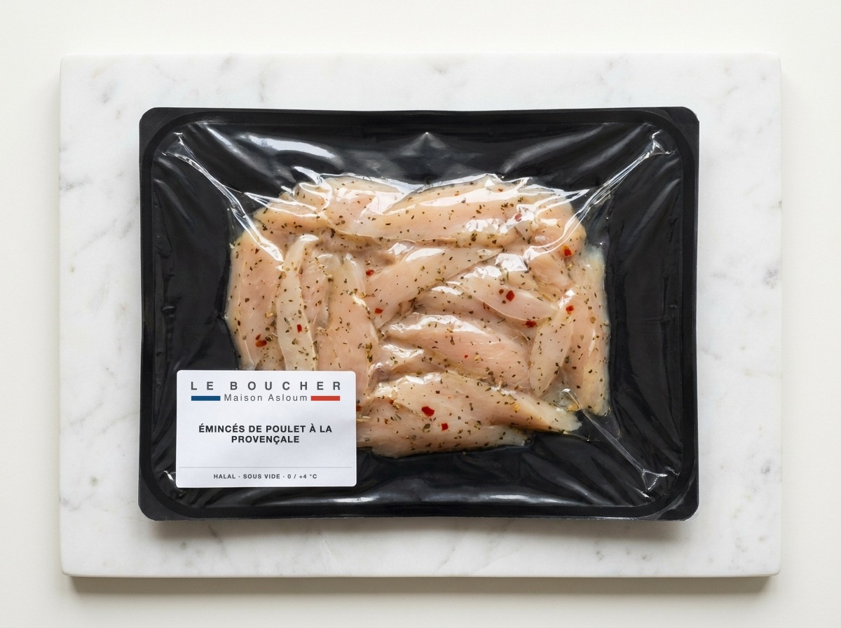 Émincés de Poulet à la provençale halal sous vide