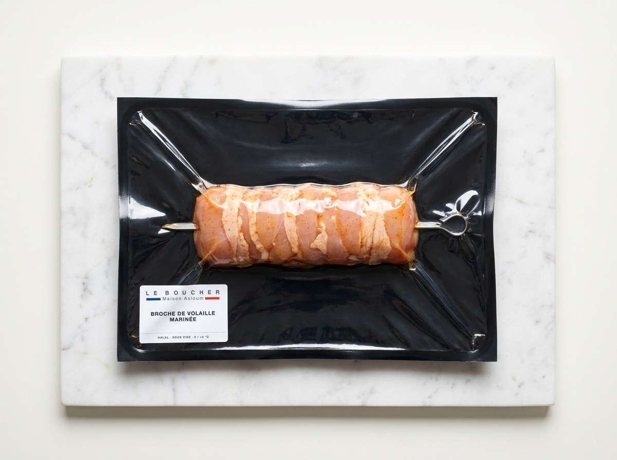 Broche de Volaille Marinée halal sous vide