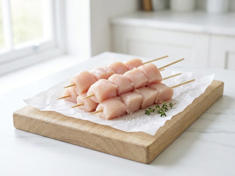 Brochettes de volaille Maison natures ou marinées halal, hors du pack