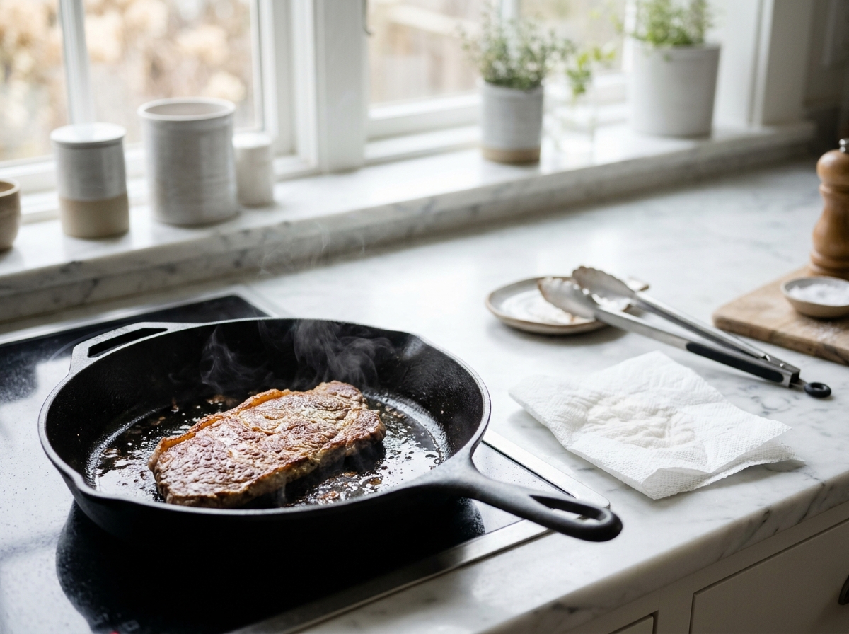 Cuire une viande sortie du froid, et le cas de la décongelée