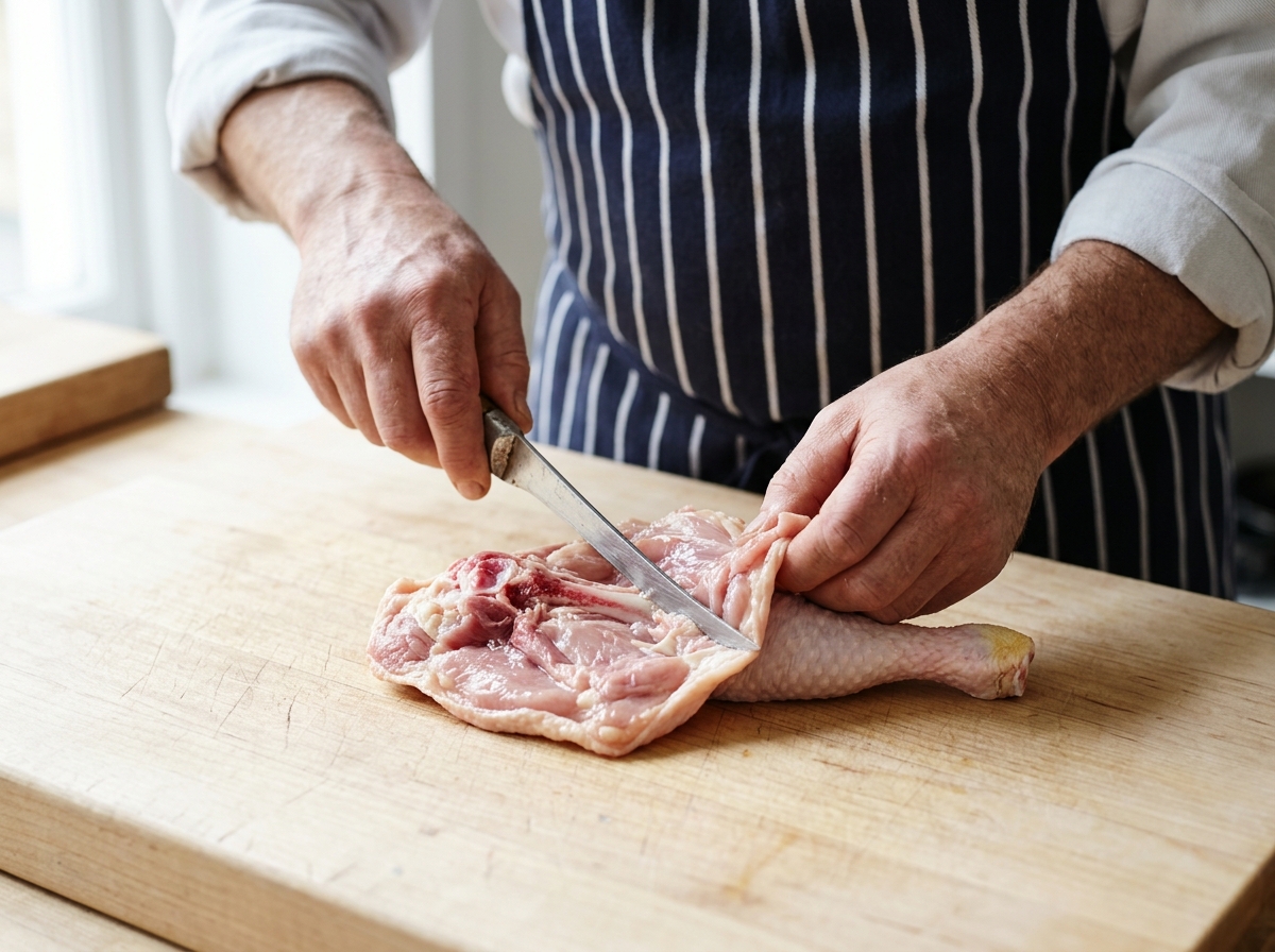 Désosser une cuisse de poulet