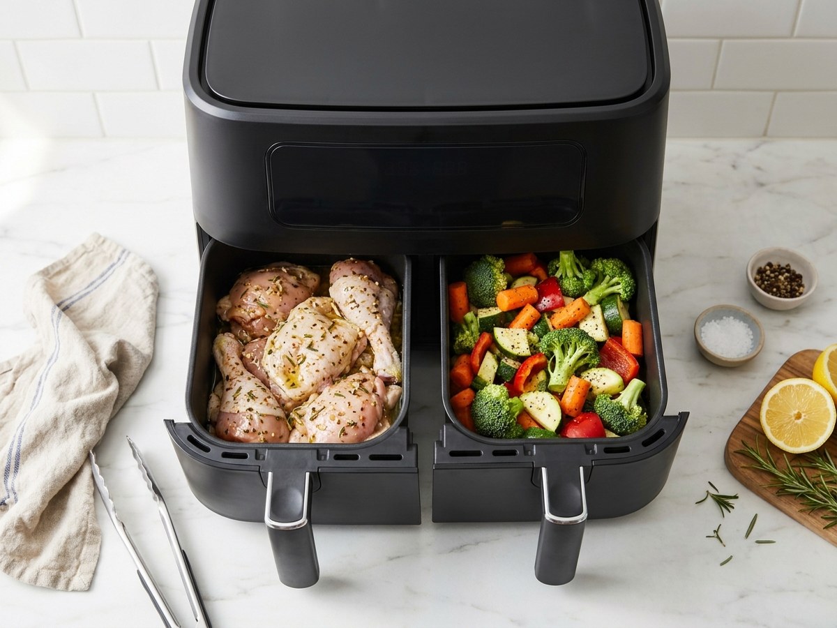 L’air fryer à deux paniers : ce que ça change vraiment