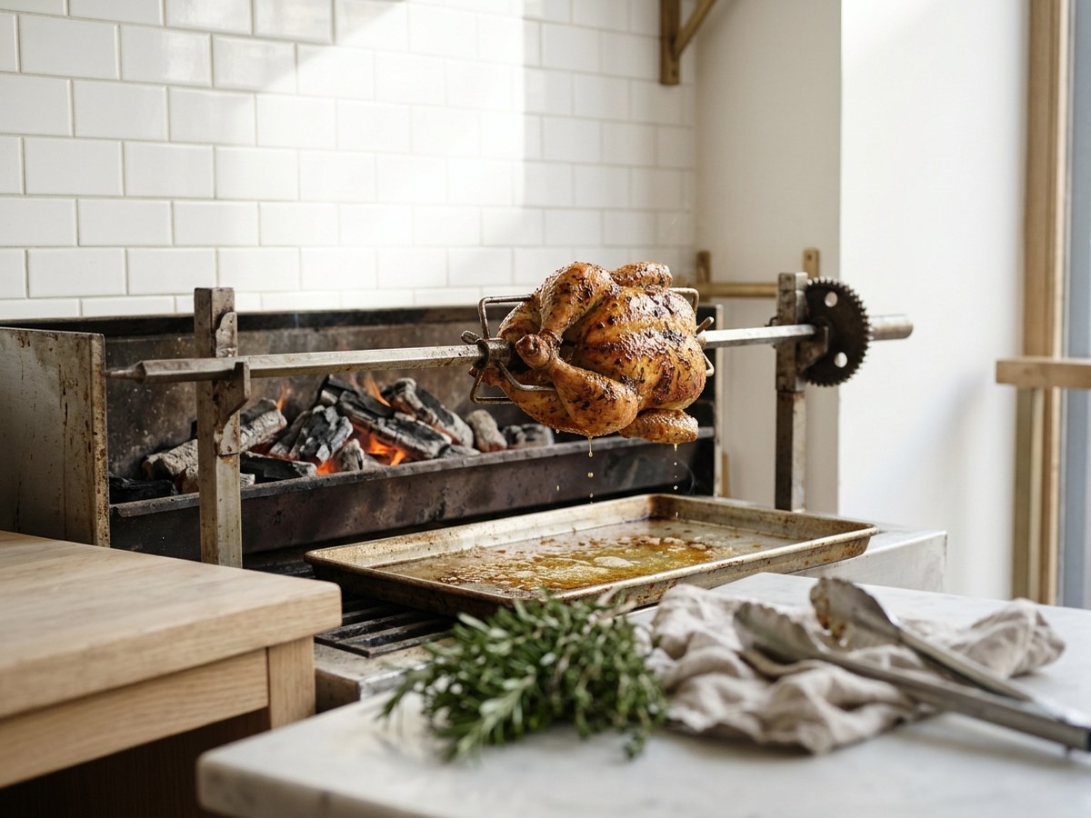 La rôtisserie et la broche : la cuisson qui s’arrose toute seule