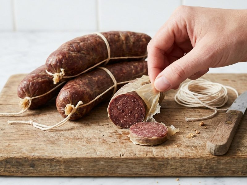 Le boyau naturel de bœuf : la peau qui fait sécher le saucisson