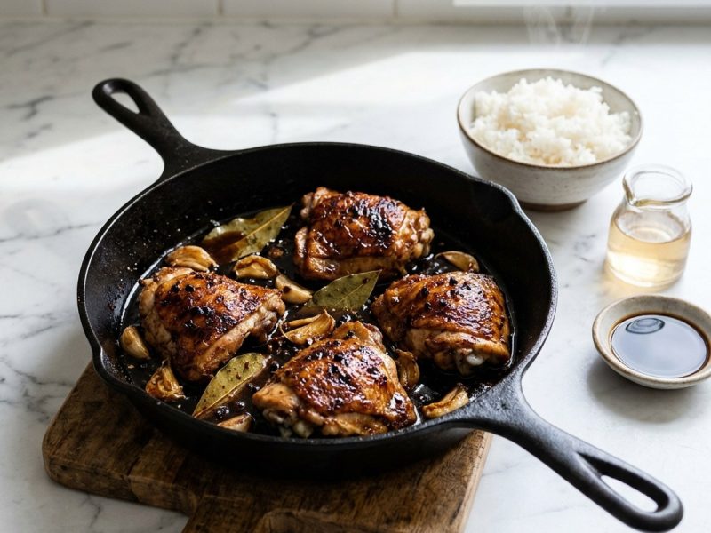 Le poulet adobo : le vinaigre, la cuisse, et rien de plus