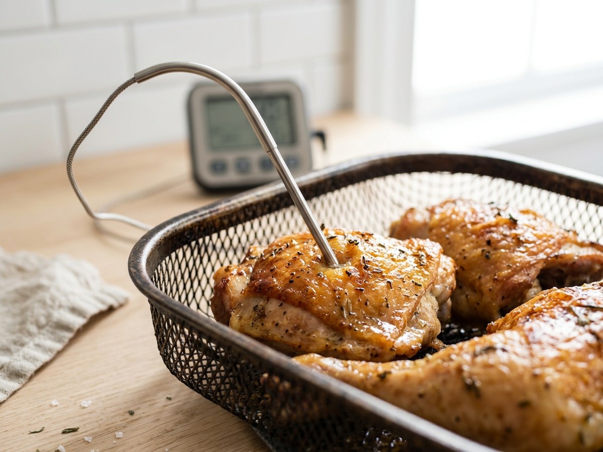Où piquer la sonde dans une viande à l’air fryer