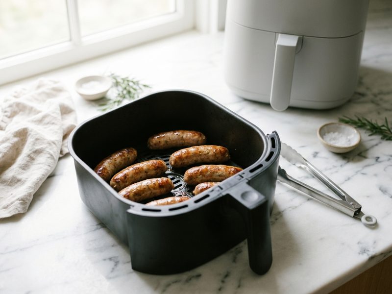 Saucisses de veau à l’air fryer, 70 °C à cœur