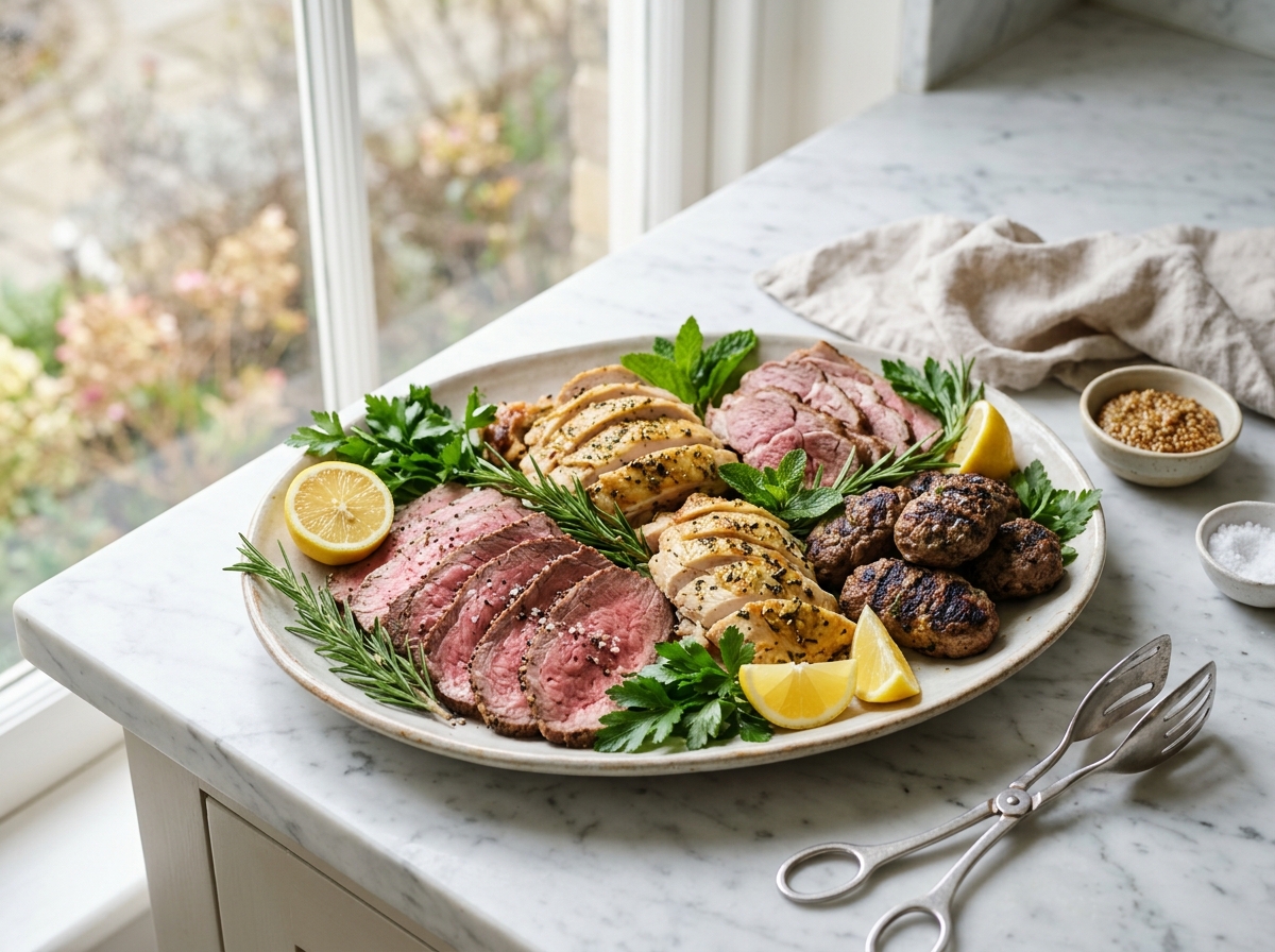 Un buffet froid de viandes pour une occasion