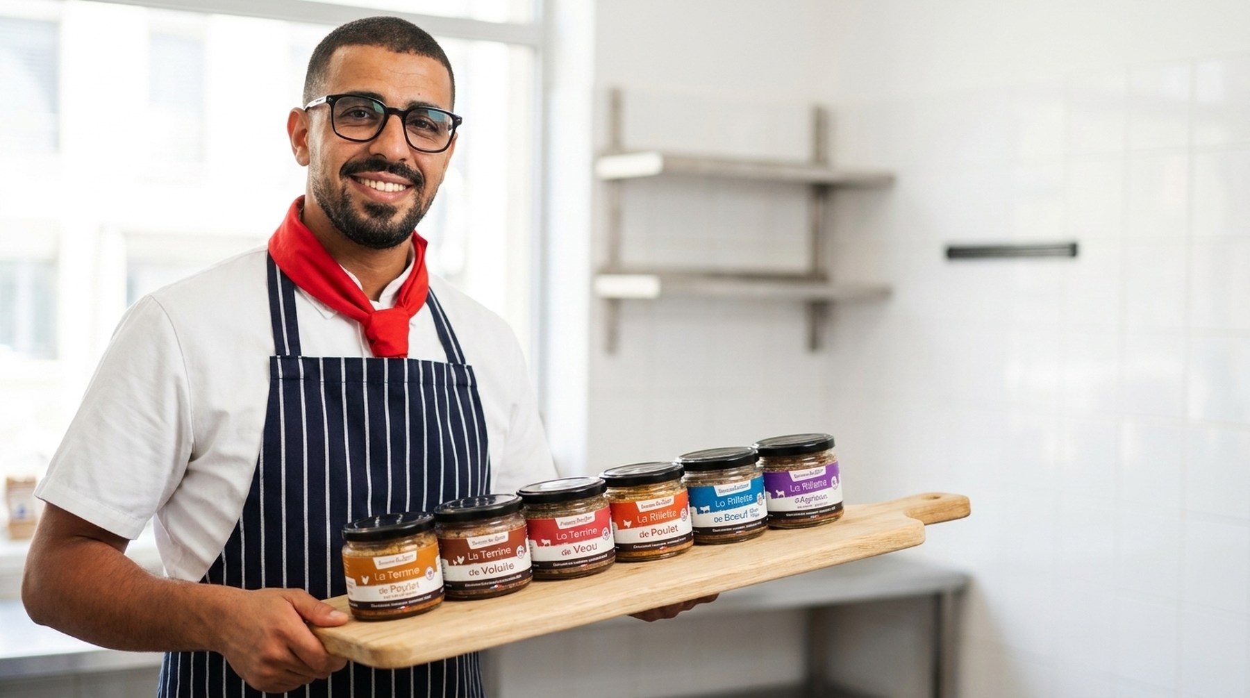 Slimane présente la planche de charcuterie de la maison