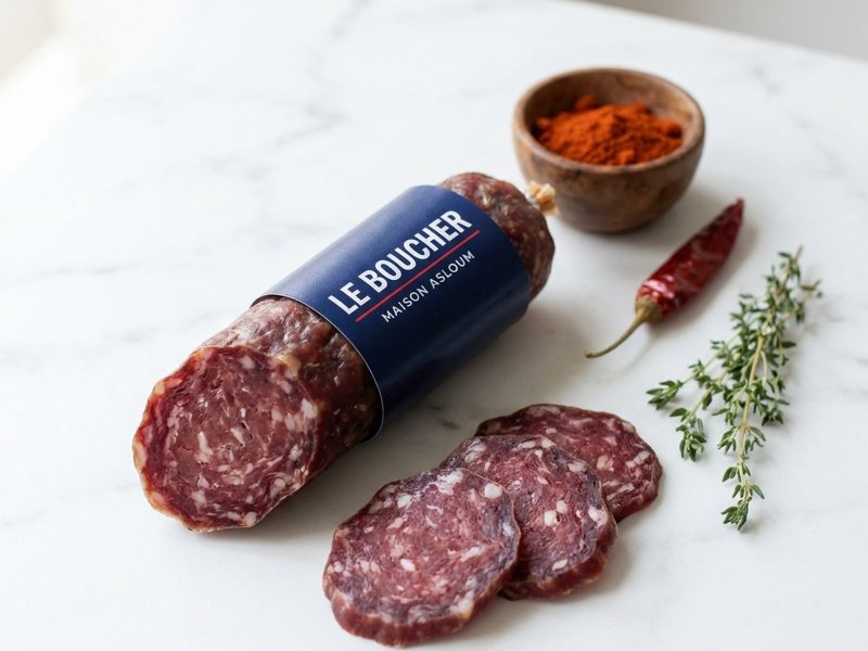 Salade de boulgour aux herbes et saucisson sec halal à l’espagnol