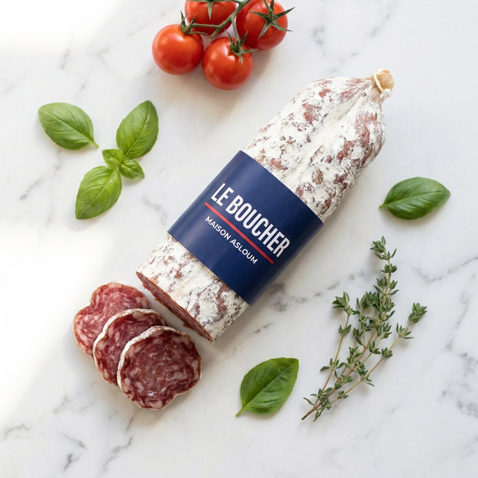 Saucisson sec à l’italienne, dressé pour la table