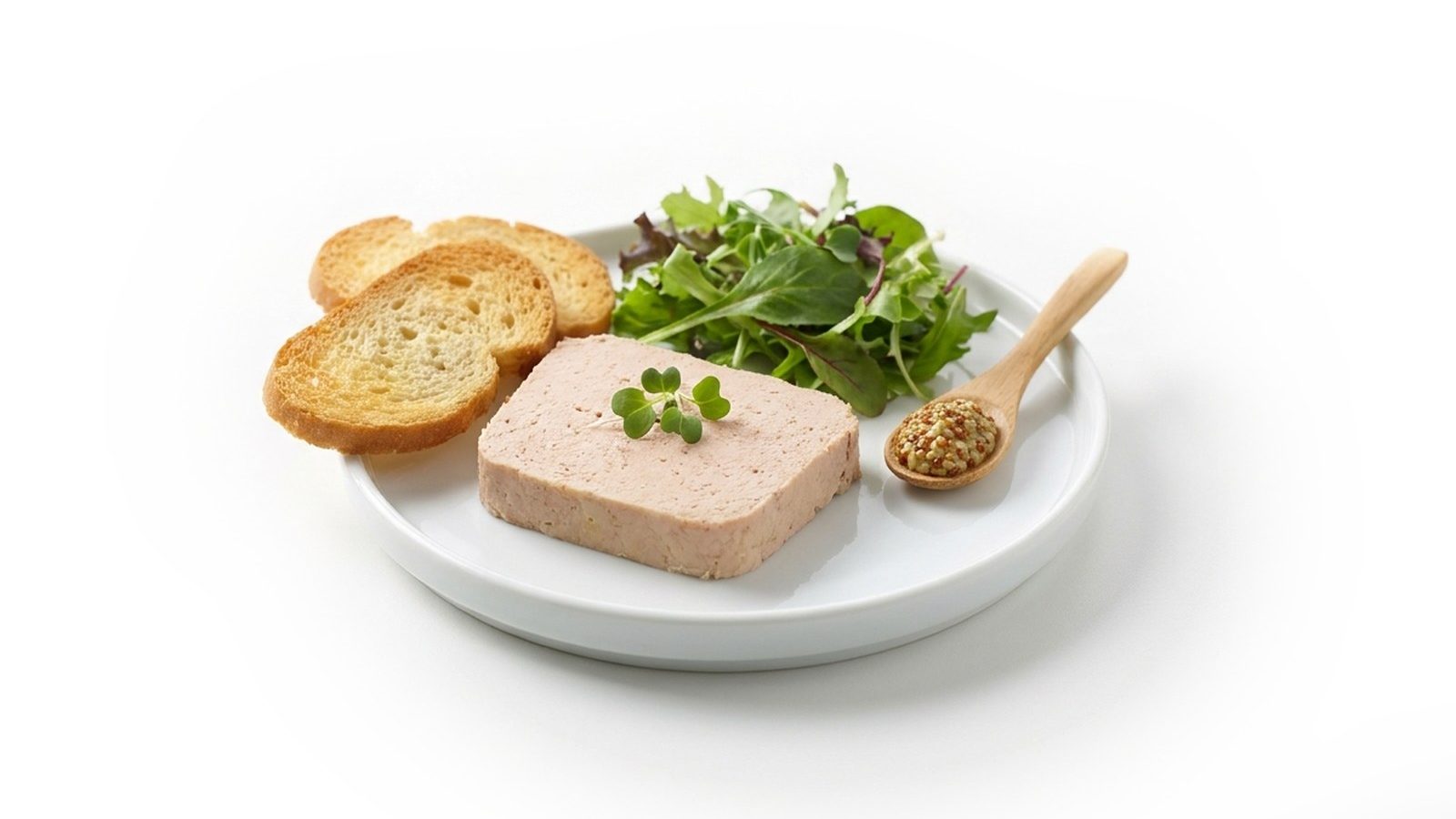 Baguette garnie de terrine de veau halal et roquette