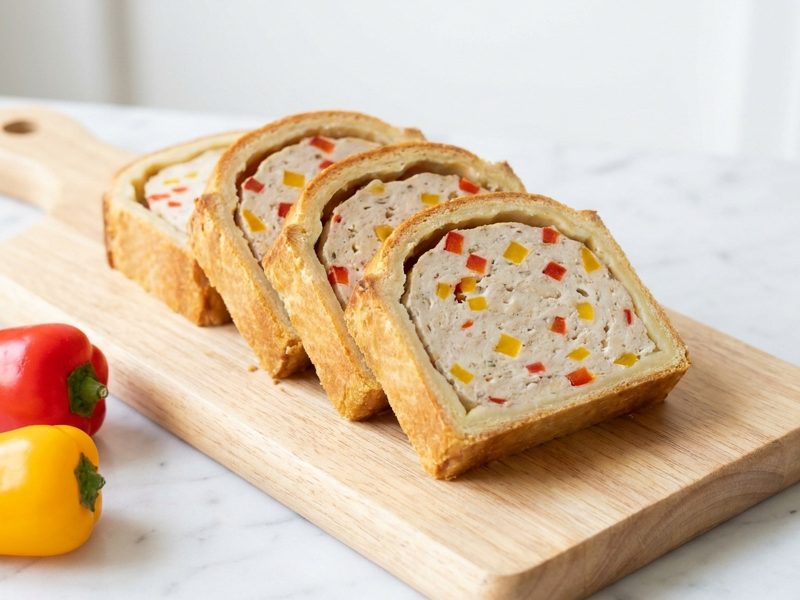 Pâté en croûte provençale, servi sur du pain