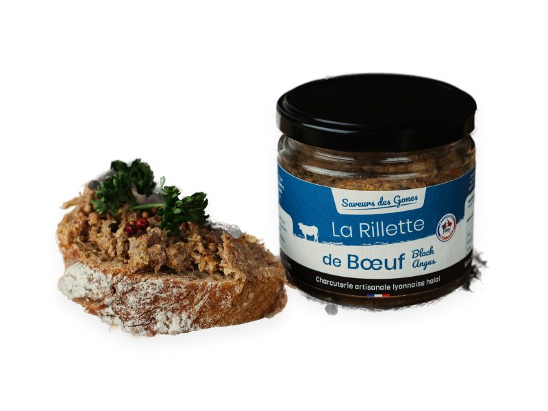 Rillette de bœuf Black Angus, servi sur du pain