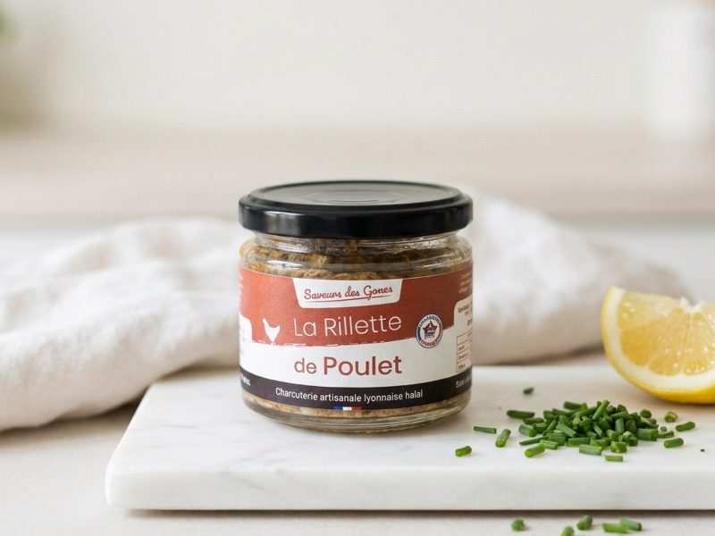 Rillette de poulet, charcuterie halal