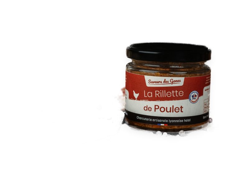 Rillette de poulet, servi sur du pain