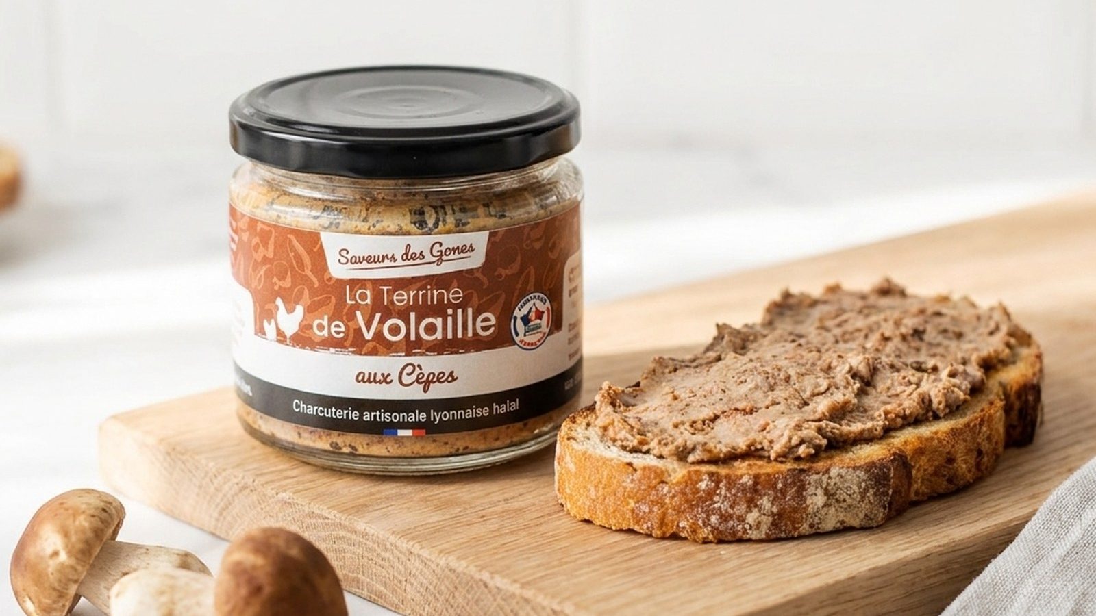 Bouchées feuilletées à la terrine de volaille halal aux cèpes