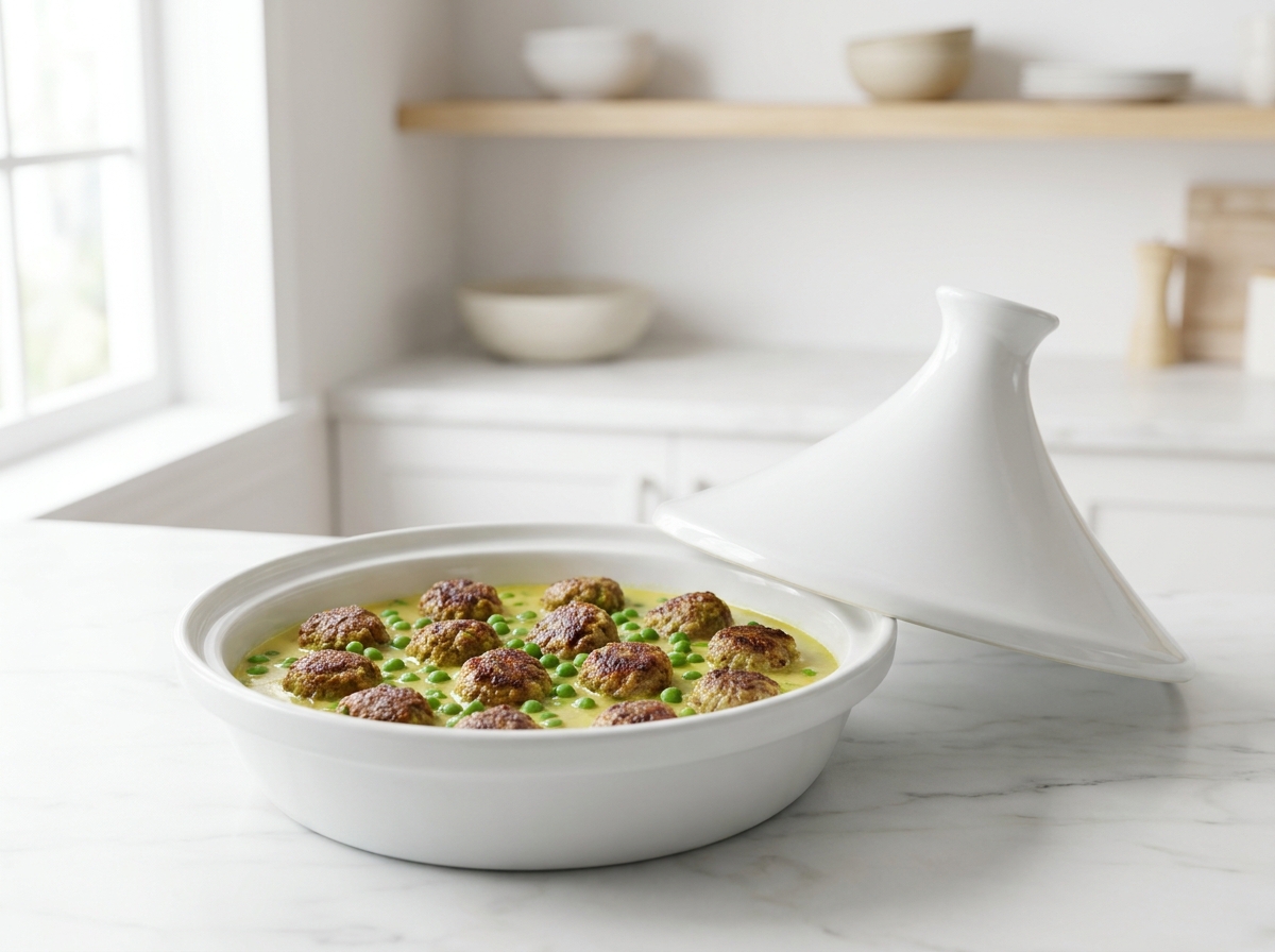Tajine de kefta aux petits pois