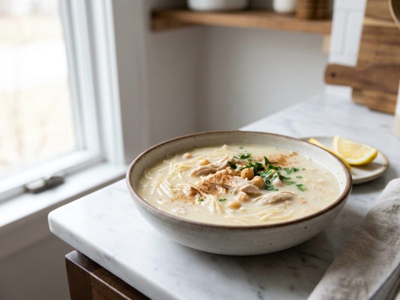Chorba beïda, soupe blanche au poulet