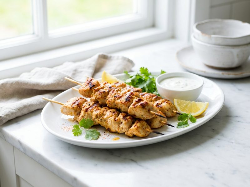 Brochettes de poulet au citron et au paprika