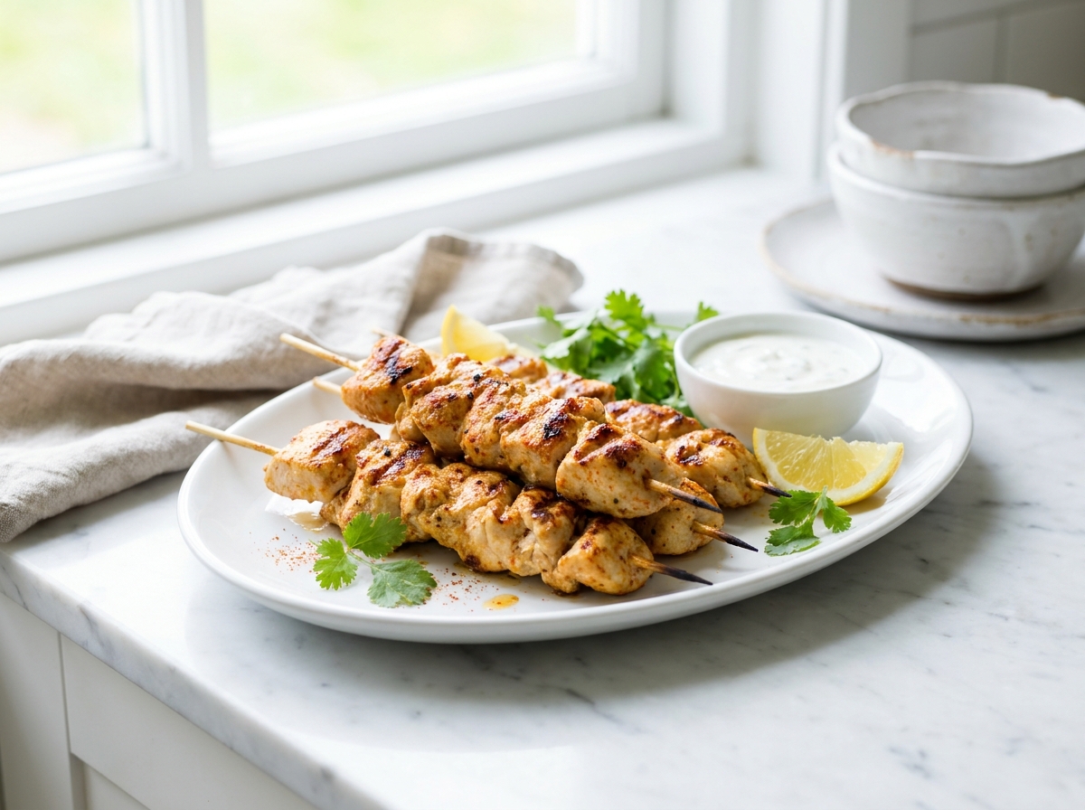 Brochettes de poulet au citron et au paprika