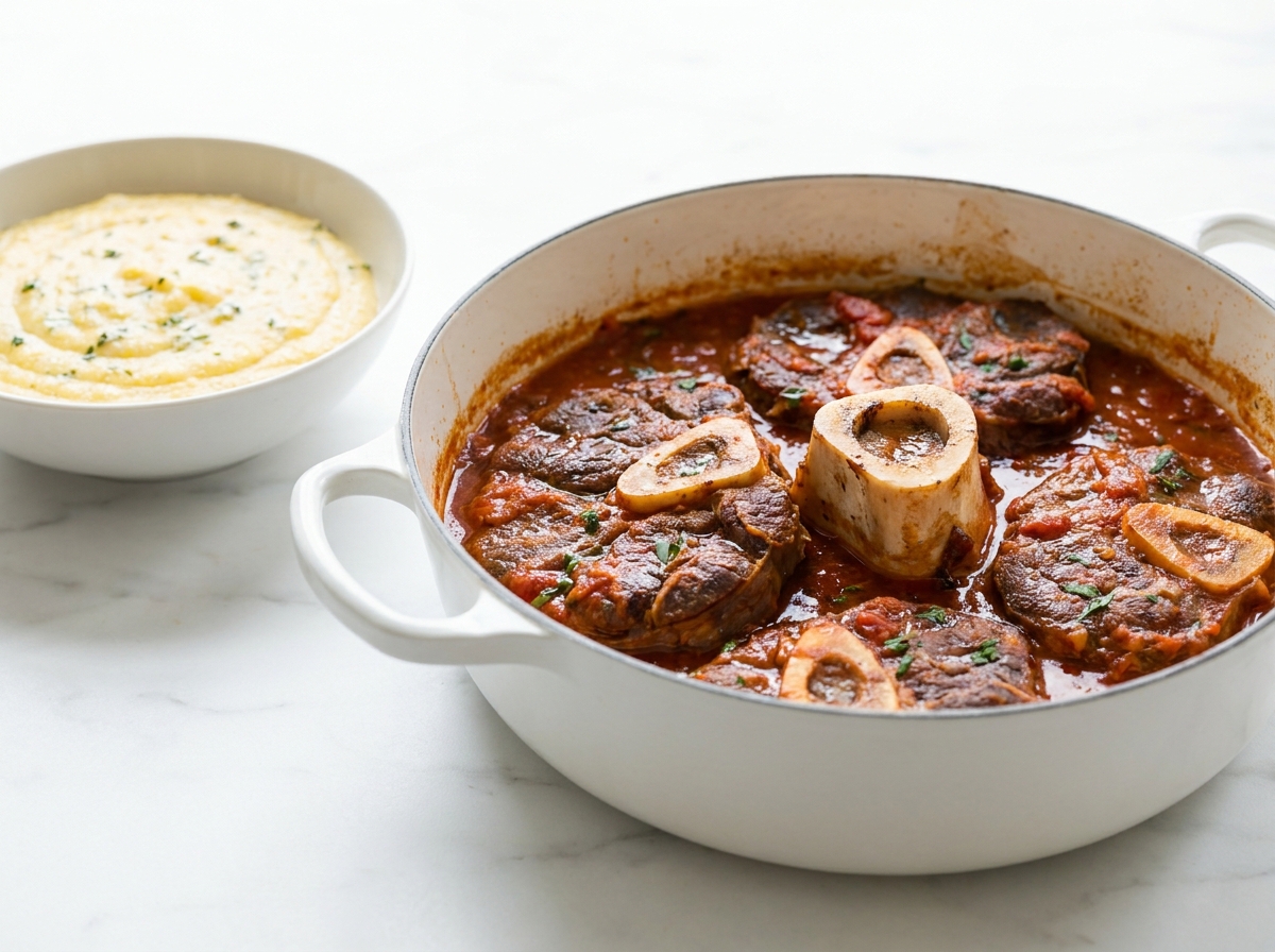 Jarret de bœuf braisé à la tomate