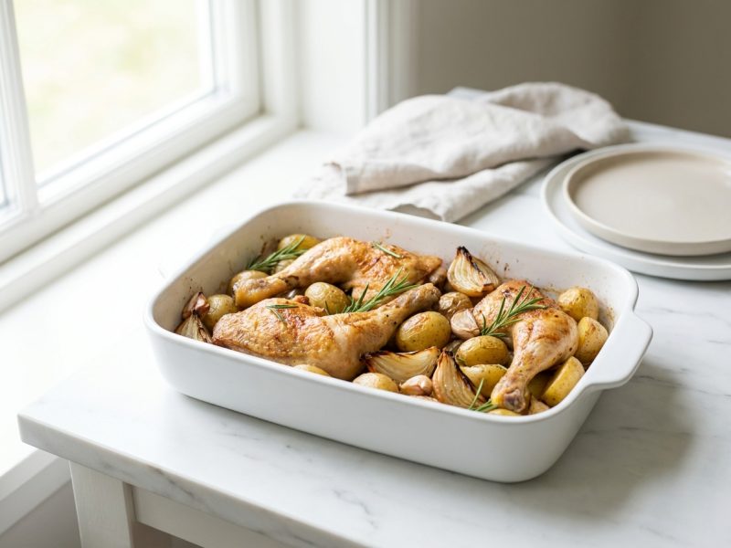 Cuisses de poulet et pommes de terre au four