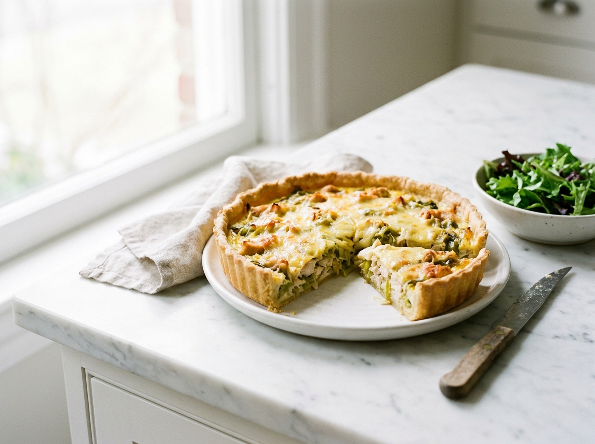 Quiche au reste de poulet