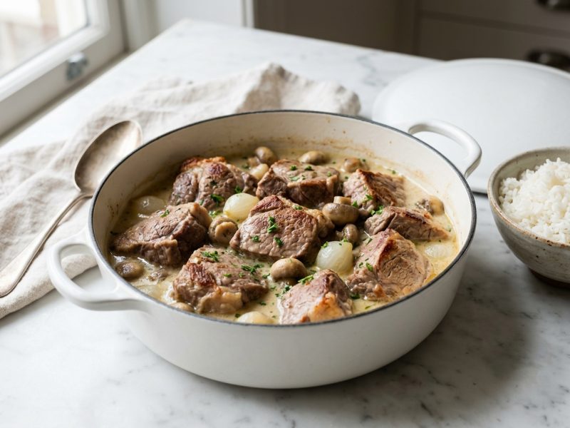Fricassée de veau aux champignons