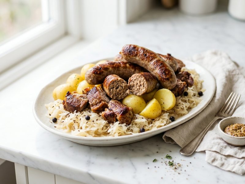 Choucroute halal aux saucisses de veau