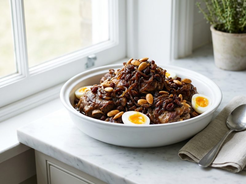 Tfaya, agneau aux oignons caramélisés