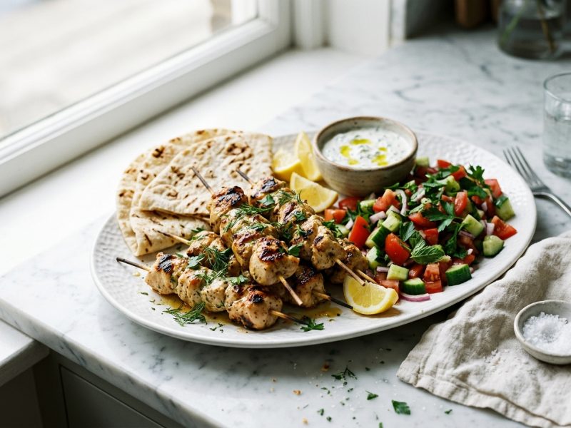 Brochettes de volaille marinées au yaourt et aux épices