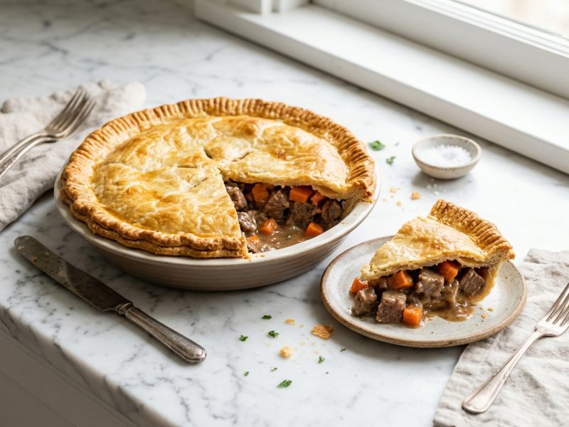 Tourte au bœuf et aux légumes