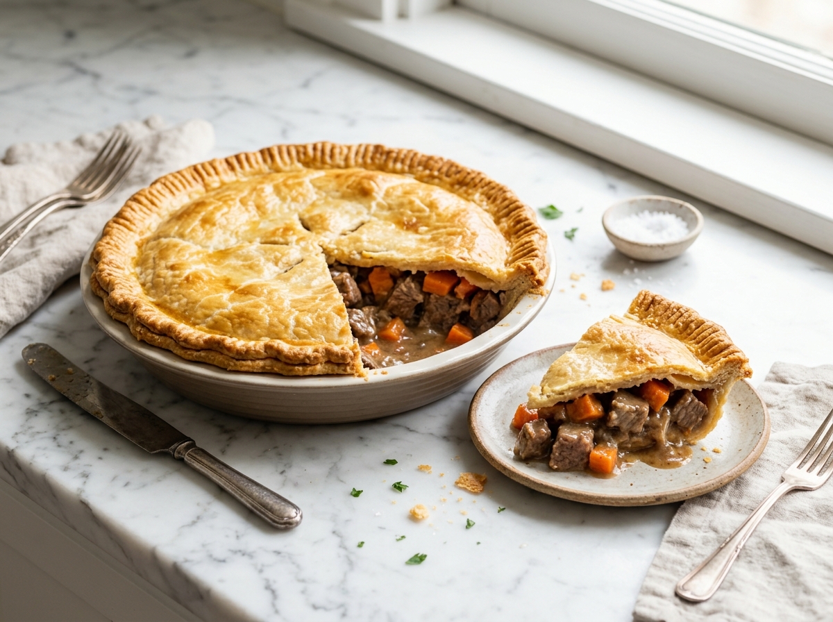 Tourte au bœuf et aux légumes