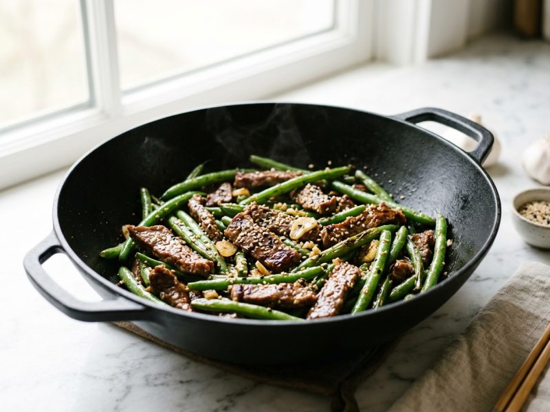 Bœuf sauté aux haricots verts