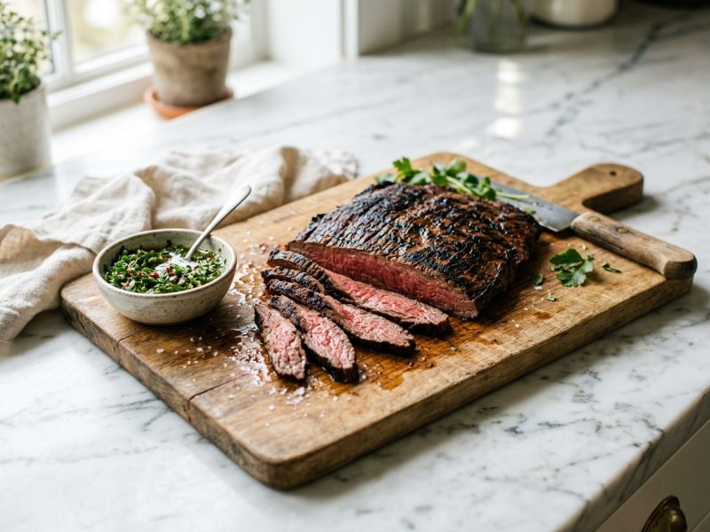 Bavette marinée au barbecue