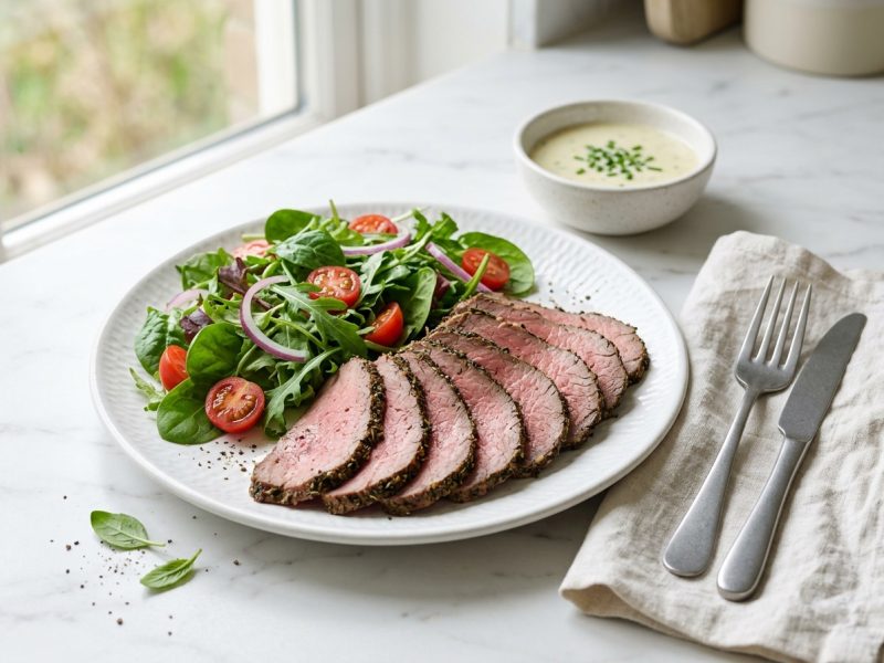 Rôti de bœuf froid en salade