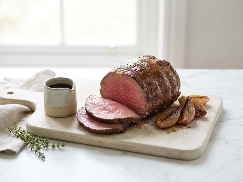 Rôti de bœuf au four, jus court