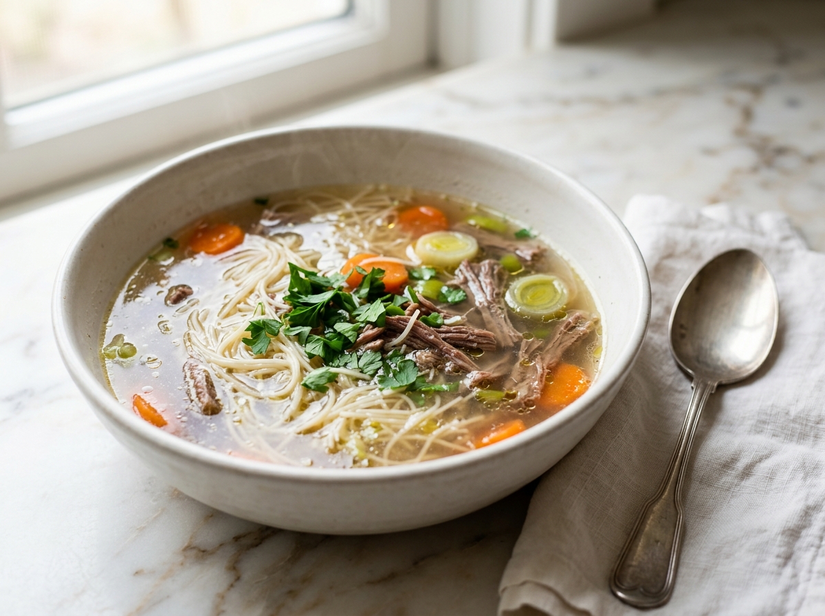 Soupe de bœuf aux vermicelles