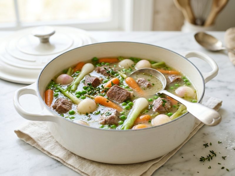 Veau printanier aux petits légumes