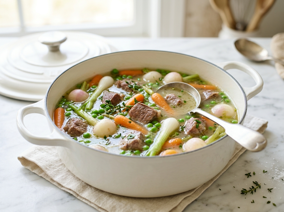 Veau printanier aux petits légumes