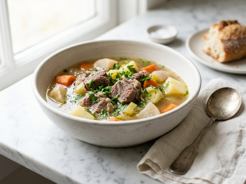 Soupe d’agneau aux légumes d’hiver