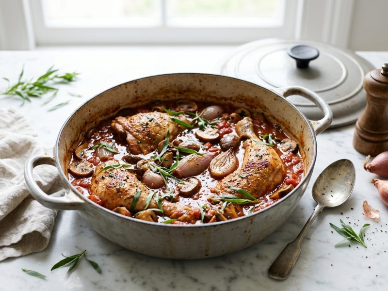 Poulet chasseur sans vin