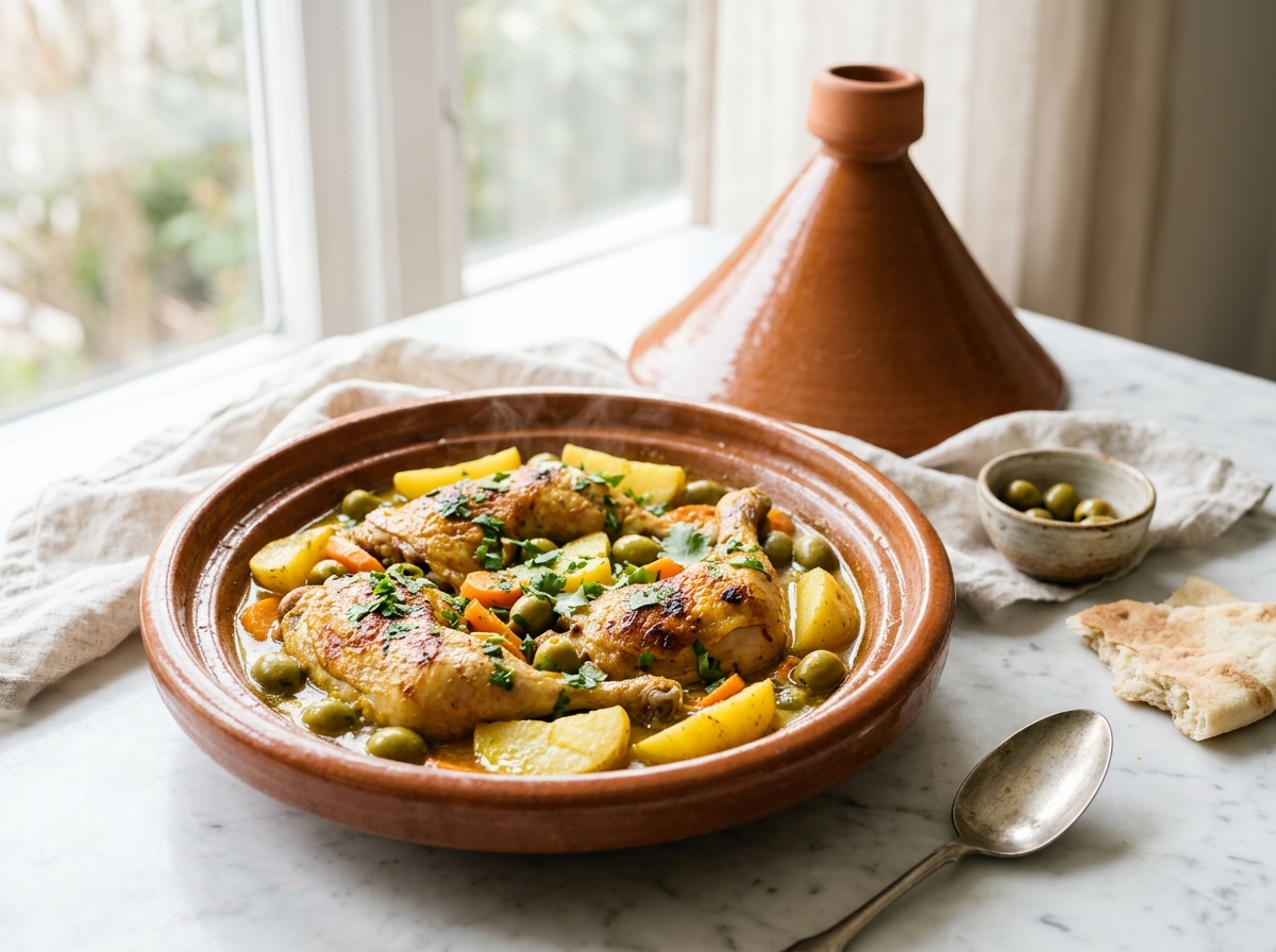 Tajine de poulet aux pommes de terre