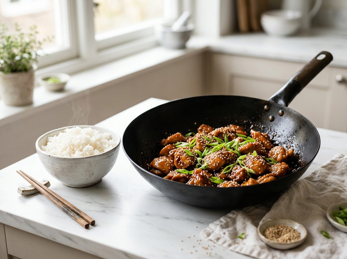 Poulet sauté au miel et au sésame